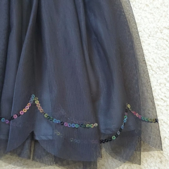 H&M Black Sequins Tulle DRESS Toddler girl 3T 4T - Picture 4 of 7